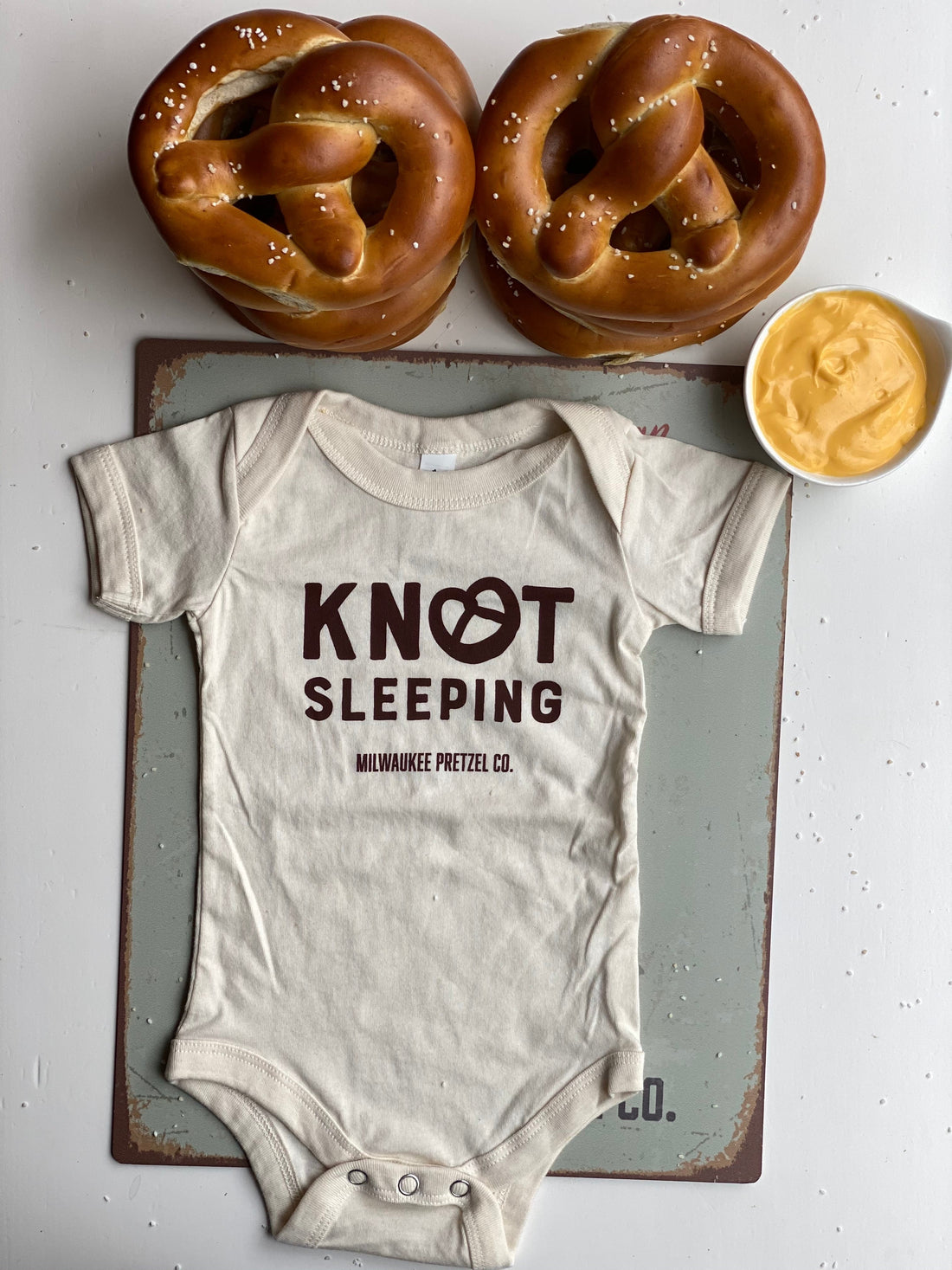 New Baby Onesie and Bavarian Soft Pretzel Gift Pack